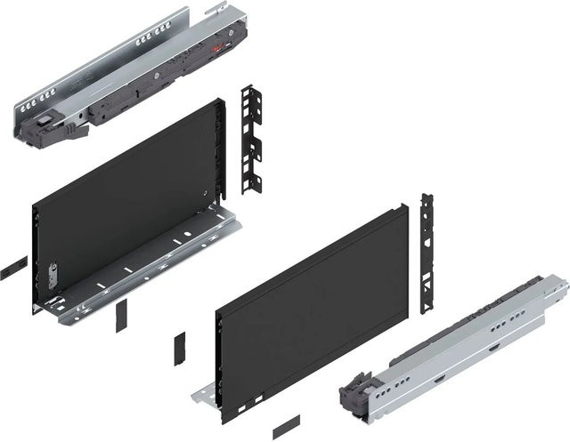 Blum Legrabox Pure Set Schubladensystem mit Blumotion Soft-Close, Nennlänge: 350 mm, Tragkraft: 40 kg, Farbe: Carbonschwarz Matt - Bild 1