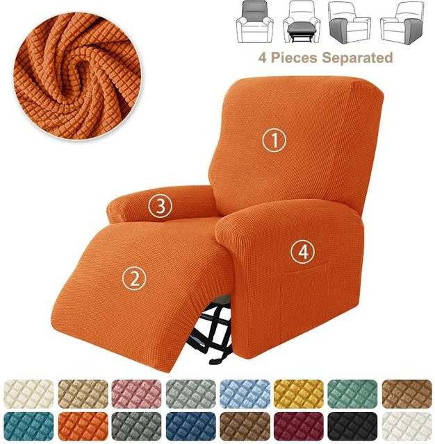 Bestbags Liegesesselbezug aus Polarfleece in Orange, rutschfester Stretch-Sesselhusse für Erwachsene - Bild 1