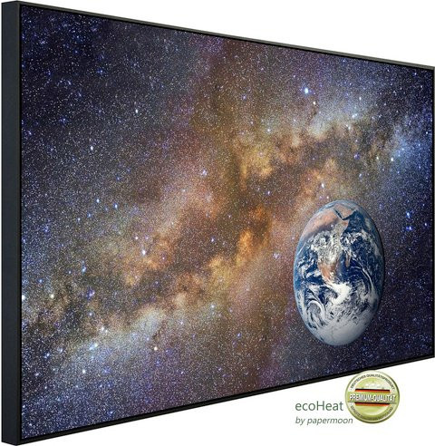 papermoon EcoHeat Infrarotheizung Universum mit Erde, bunt mit Matt-Effekt, App-Steuerung und Überhitzungsschutz - Bild 1