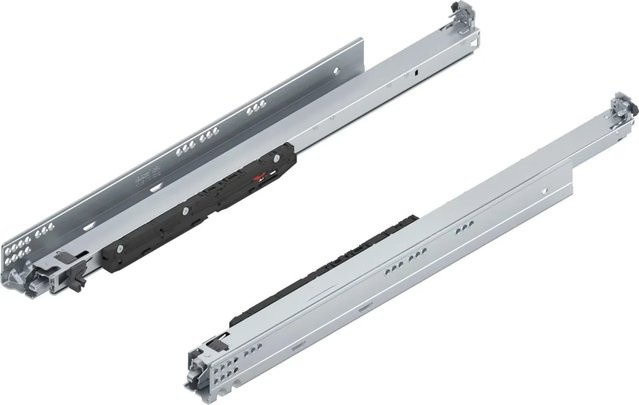Blum Unterbodenführung Movento Blumotion S 766H6000s mit Soft-Close, Nennlänge: 600 mm, Tragkraft: 70 kg, Farbe: Silber - Bild 1