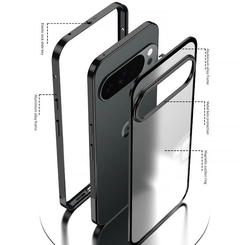 Stoßfeste Linsenschutzhülle aus Metalllegierung und gehärtetem Glas für Google Pixel 10 Pro XL und Pixel 9 Pro XL, Transparent - Bild 3
