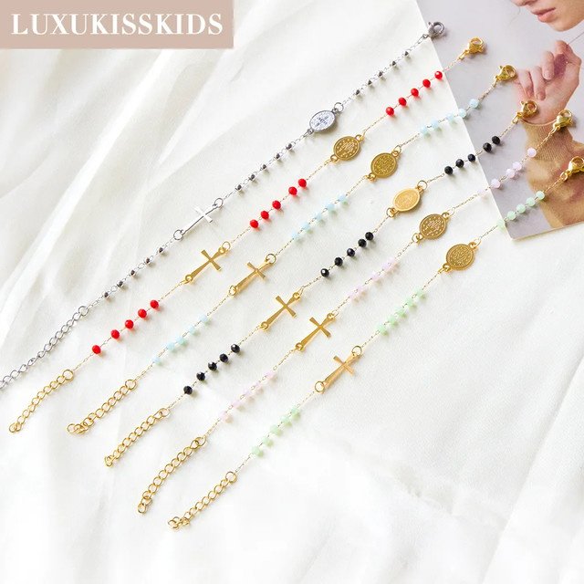 LUXUKISSKIDS Armband, Edelstahl, Perlen, Mehrfarbig, Kinder - Bild 1