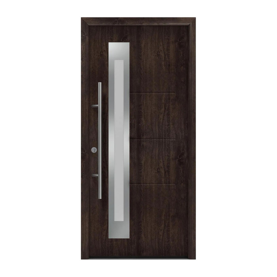 EcoStar Haustür Isopro Secur IPS 780S Eiche Dunkel mit Glaseinsatz, Breite: 110 cm, Höhe: 210 cm, DIN Links - Bild 2