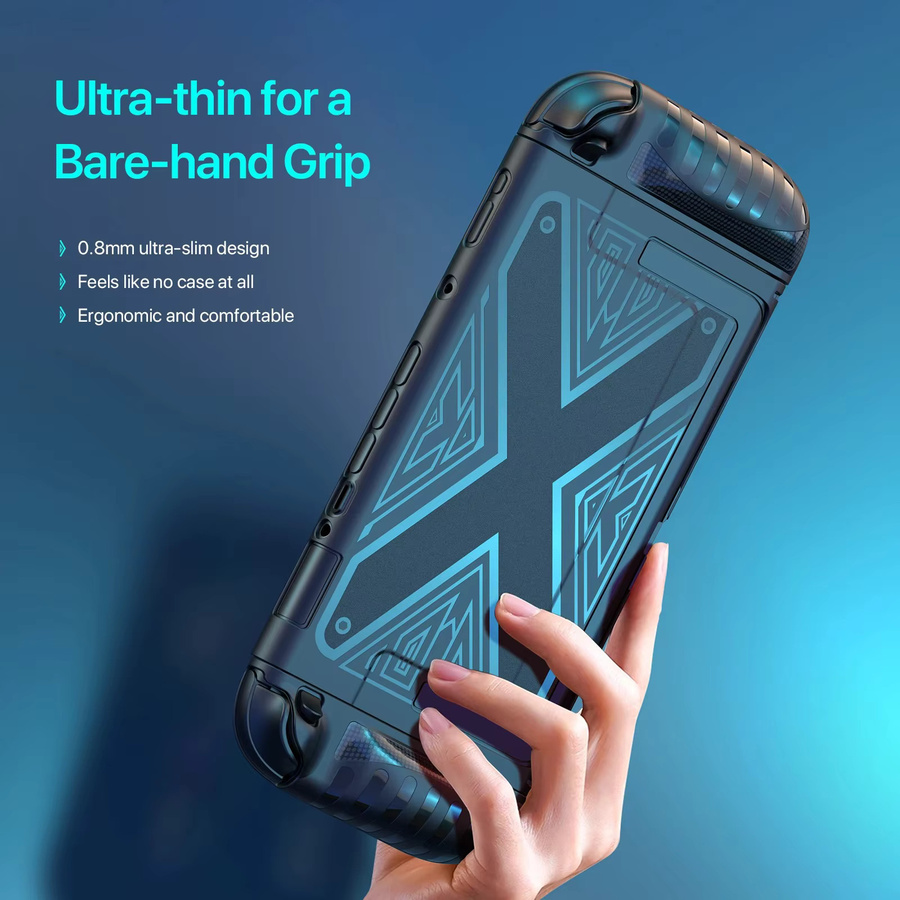 VAORLO Schutzhülle für Nintendo Switch 2 in Schwarz, TPU+PC Case mit geteiltem Design und Handflächenschale, stoßfest und rutschfest - Bild 3