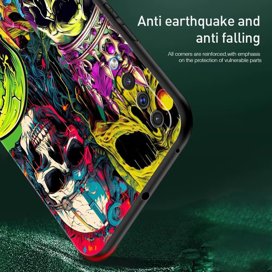 Skeleton Schädel Handyhülle aus weichem TPU für Samsung Galaxy A56 A36 A26 A16 A34 A24 A42 A22 A20 A12 A40 A30 A10 5G - Bild 3
