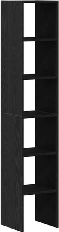 Vidaxl Bücherregal Set 2 Stück stapelbar in Schwarz und Eichen-Optik, B/T/H: 30 x 30 x 80 cm - Bild 1