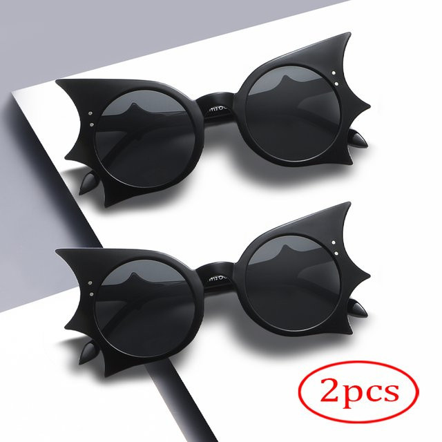 Sonnenbrille Fledermausform, Cat-Eye, Vollrand, Kunststoff, Unisex, Schwarz - Bild 1