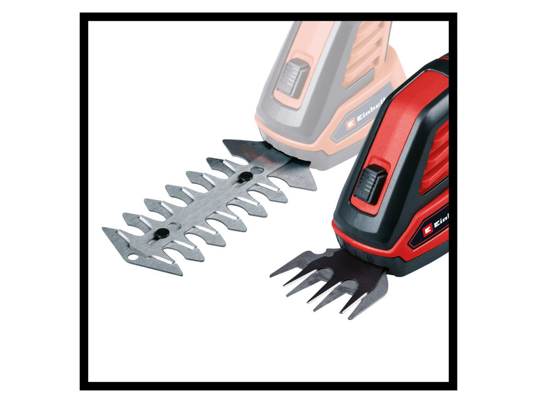 Einhell Akku-Gras- und Strauchschere GC-CG 3,6/70 Li WT Power X-Change in Weiß, Schwarz und Rot - Bild 3