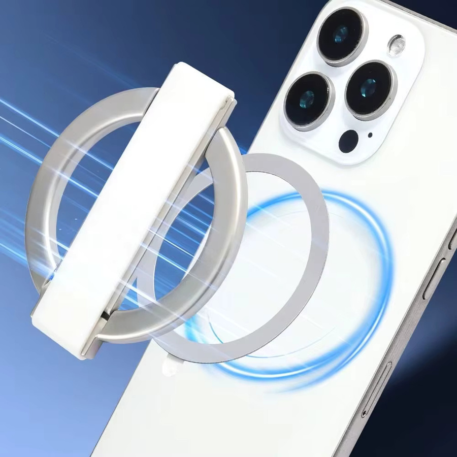 Magnetischer Handy-Ringhalter aus Aluminiumlegierung mit 360 Grad Rotation und 120 Grad Schaukelfunktion für iPhone 12 und neuer, Farben: Orange oder Silber - Bild 5