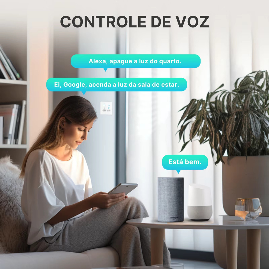 MOES Smart WiFi Wand Schalter und Steckdose Kombination mit Brasilianischem Standard in Weiß - Bild 4