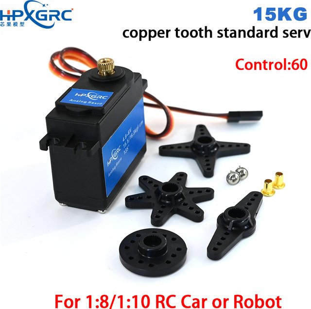 HPXGRC Kupfergetriebe-Standardservo, 15 kg, für RC-Autos, Maßstab 1:8 und 1/10 - Bild 1
