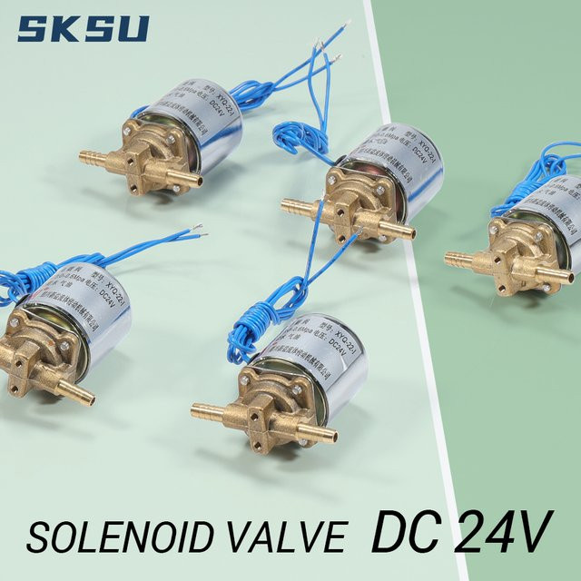 SKSU Messing-Magnetventil DC24V, normalerweise geschlossen, für Wasser, Gas und Öl, Farbe: Silber - Bild 1