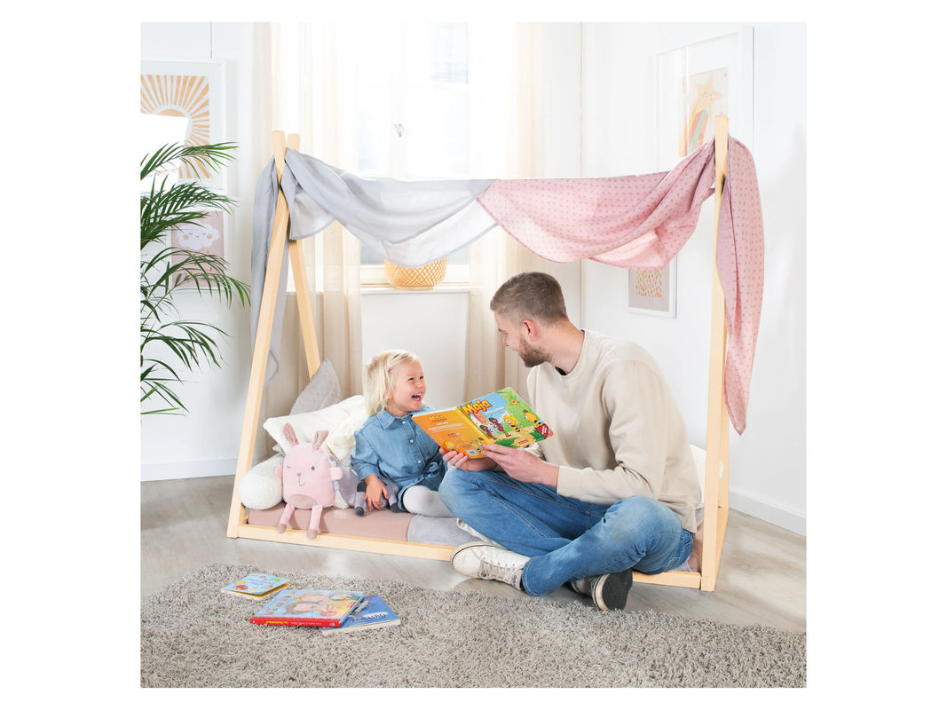 Roba Montessori Tipibett aus Bambus in Weiss und Beige, Matratzengröße 70 x 140 cm - Bild 2
