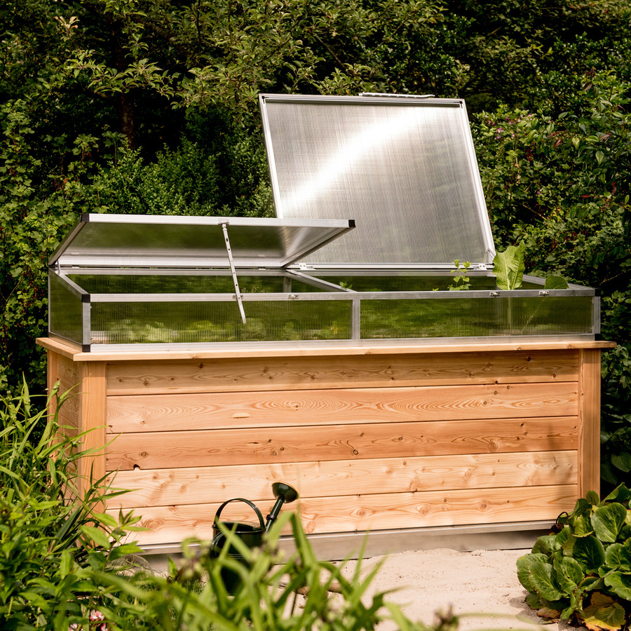 KGT Frühbeet Aufsatz Woody 210 aus Aluminium und Polycarbonat, silberfarben, B/T/H: 207 x 91 x 31 cm - Bild 3