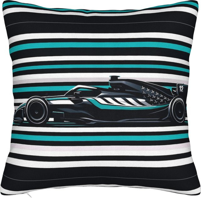 Kimi Antonelli #12 2026 Auto Seitenprofil Kissenbezug aus Polyester in Schwarz, B/B: 66 x 66 cm - Bild 1