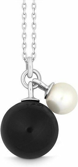 Quinn Halskette 925 Silber, Schwarz, Perle, Unisex, 45 cm - Bild 1