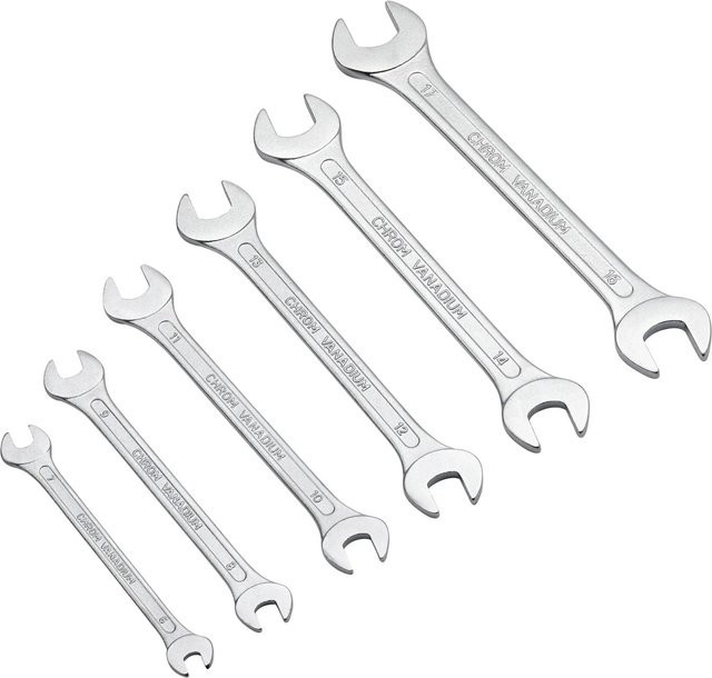 LUX-TOOLS Gabelschlüssel-Satz 6-teilig aus Chrom-Vanadium in Silber, 6 mm - 17 mm - Bild 1