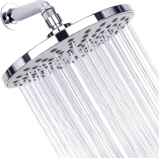 TOMTOP JMS Regenduschkopf in Chrom Silber, 8 Zoll Runddusche mit Hochdruck-Funktion und Anti-Kalk-Beschichtung, Durchmesser: 20,32 cm - Bild 1