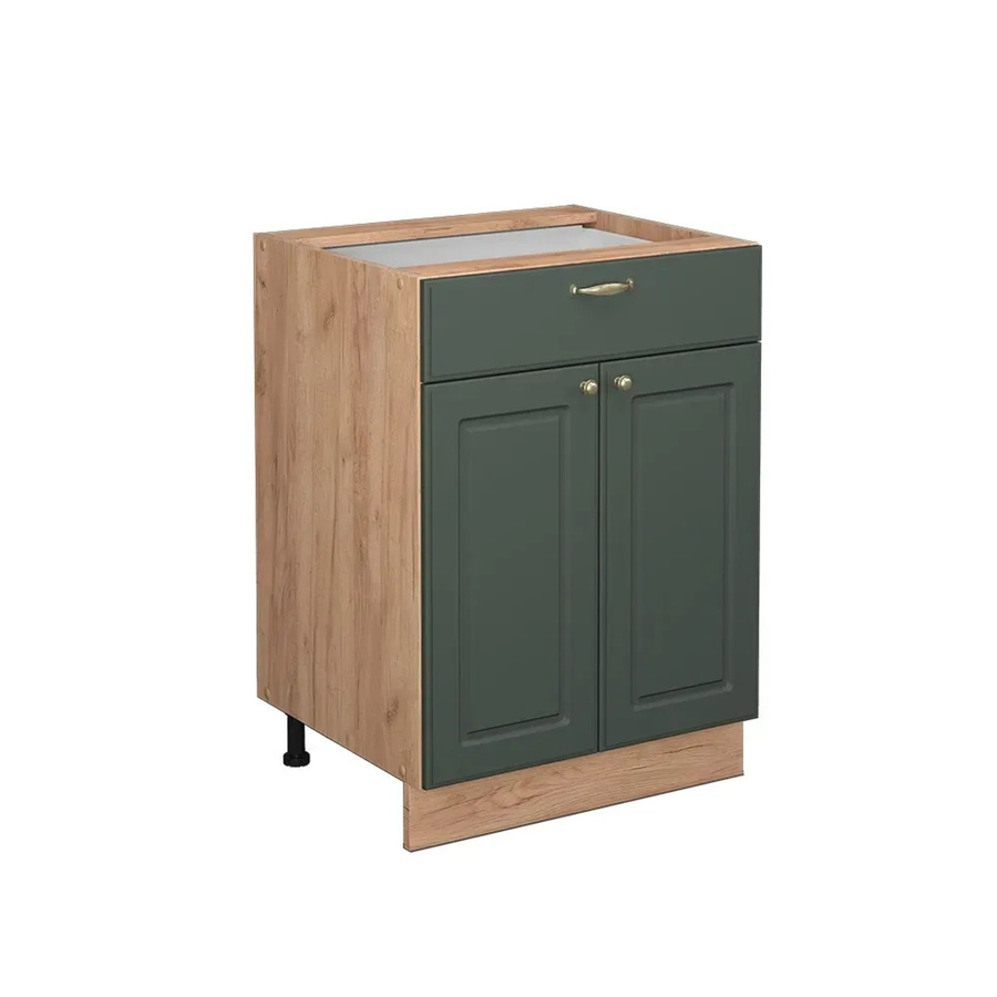 Vicco Küchenunterschrank Fame-Line Landhaus Eiche Grün-Gold mit Schublade und Drehtür Breite: 60 cm - Bild 3