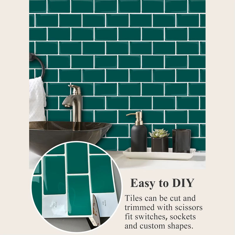 Vividtiles Wandfliesenaufkleber Subway Tile aus Vinyl, selbstklebend, Mehrfarbig, 10 Blatt - Bild 2