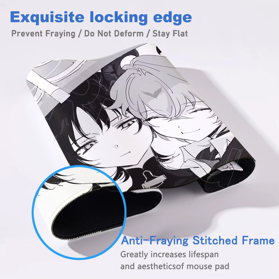 Genshin Impact Schreibtischunterlage Riccu Anime Gaming Mauspad mit Lock Edge, Mehrfarbig, B: 100 cm, T: 50 cm - Bild 3