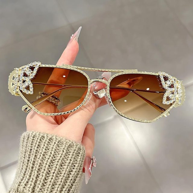 Fable Sonnenbrille Butterfly, Damen, Vollrand, Metall, Gold - Bild 1