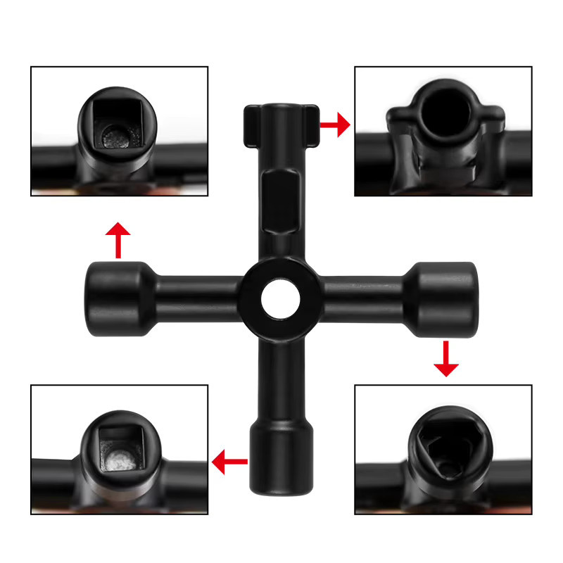 JIGONG 4-in-1 Mehrzweck-Schaltschrank-Schlüssel mit Dreieck, Quadrat und Ventil für Wasserzähler und Aufzüge - Bild 5