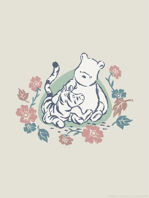 Komar Wandbild Disney Winnie the Pooh Flowers and Friends Paper Poster, Beige/Multicolour, B: 30 cm, H: 40 cm - Bild 1
