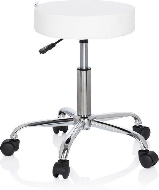hjh OFFICE Drehhocker OPERATOR II in Weiß aus Kunstleder ohne Armlehnen - Bild 1