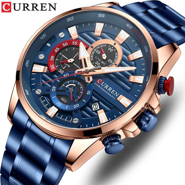 CURREN Armbanduhr Quarz, Edelstahl, Herren, Leuchtzeiger - Bild 1