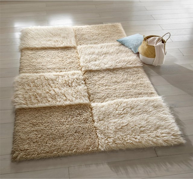 Heine Home Teppich aus 100% Schurwolle in Beige, gewebt und unterfahrheizunggeeignet - Bild 1