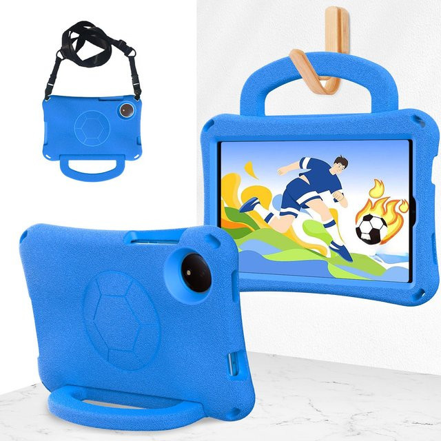 Xiaomi Tablet Hülle mit Fußball-Design aus EVA für Redmi Pad SE 8.7 4G und Pad 5 6 Pro 11 Zoll mit Ständer in Blau - Bild 1