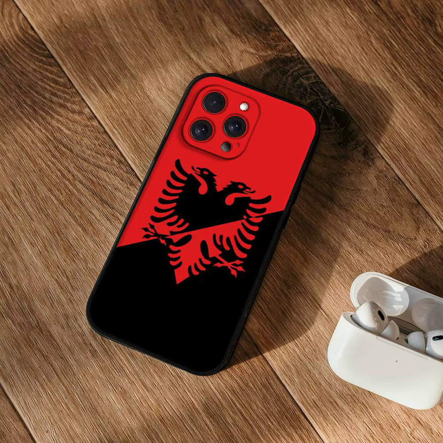 Handyhülle Albanien Flagge für iPhone 17 16 15 14 13 12 11 Pro Max Plus Mini aus weichem TPU - Bild 3