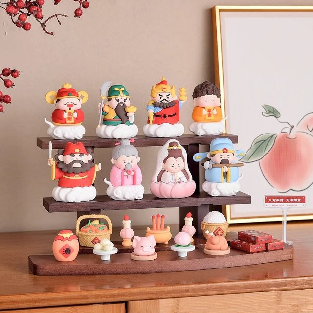Misome Gott des Reichtums Ornament Shentai-Figur im chinesischen Stil, bunt, Tischdekoration aus Kunststoff - Bild 1