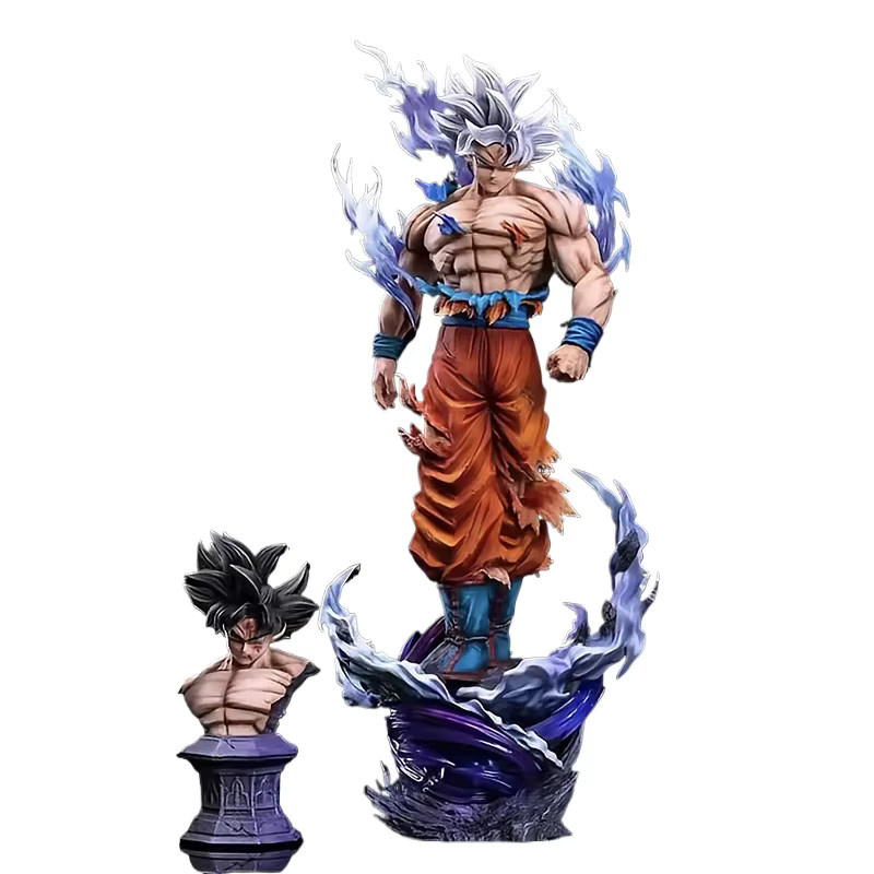 Bandai Dragon Ball Ultra Instinct Goku, PVC-Figur, 42 cm, austauschbare Doppelkopf-Statue - Bild 5