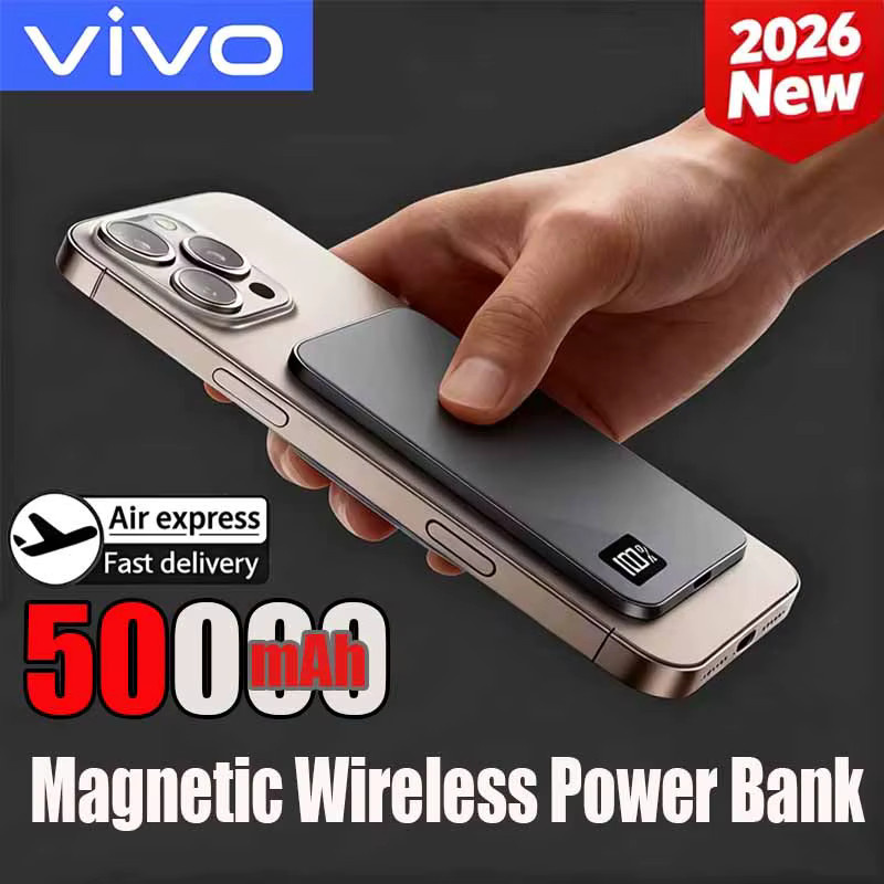 VIVO Magnetische Powerbank mit 50000mAh und PD 22.5W Superschnelles Laden für MagSafe, iPhone, Samsung und Huawei in Schwarz oder Grau - Bild 6
