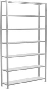 Schulte Grundregal Büro-Steckregal MULTIplus85 mit 7 Fachböden, Kreuzstrebe und Anschlagleiste, Farbe: Lichtgrau, B/T/H: 230 x 130 x 30 cm - Bild 1
