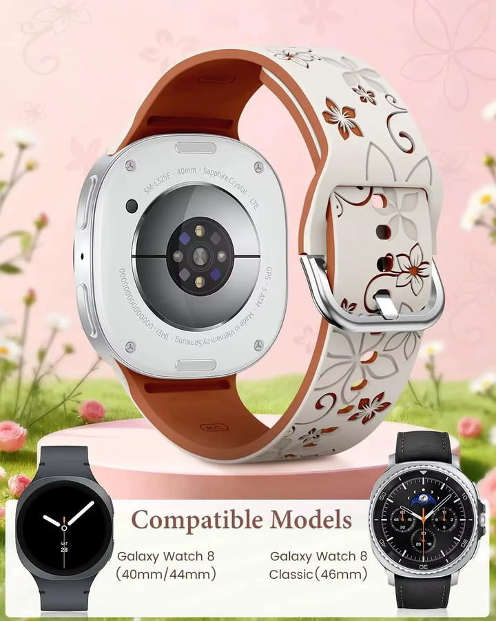 Uhrenarmband Silikon, Edelstahl, Unisex, für Samsung Galaxy Watch 8/8 Classic - Bild 2