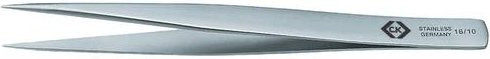 C.K Präzisionspinzette T2318 Spitz und fein aus Edelstahl in Silber, Länge: 130 mm - Bild 1