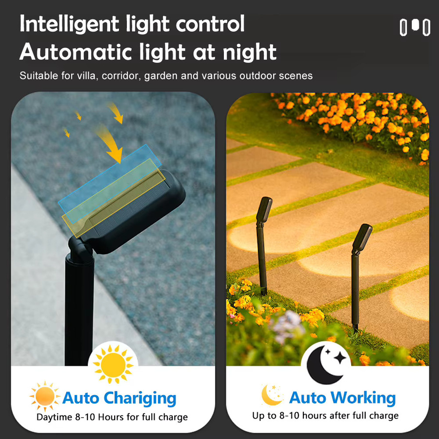 Solar-Strahler für Außenbereich mit LED und IP65 Wasserdichtigkeit, Warmweiß, Schwarz - Bild 5