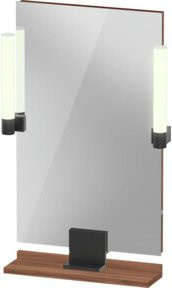 Duravit Sivida LED-Badspiegel in Schwarz mit Bewegungssensor und Dimmfunktion, B/H/T: 45 x 65 x 3,6 cm - Bild 1