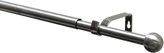 Gardinia Gardinenstangen-Set Kos Ball aus Edelstahl in Silber, ausziehbar von 120 bis 210 cm, Durchmesser: 16/19 mm - Bild 1