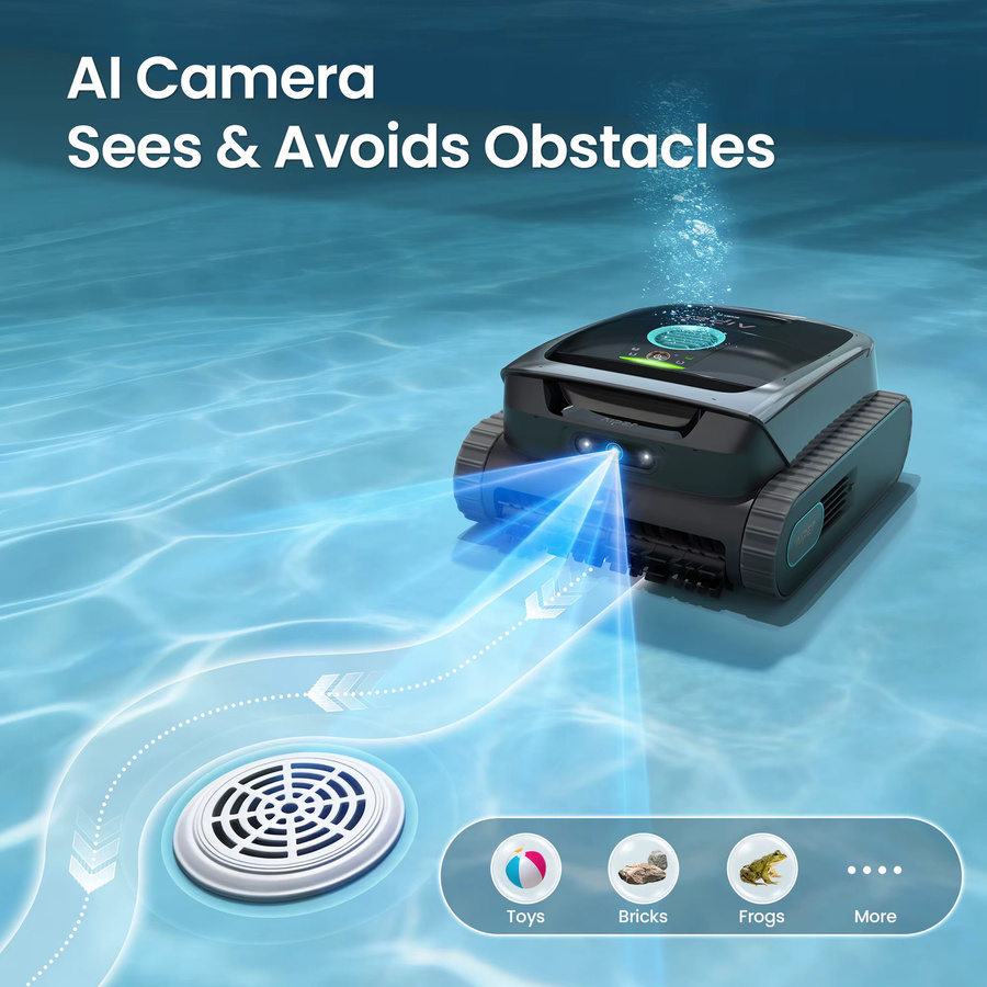 AIPER Scuba V3 AI Vision Kabelloser Pool-Roboter-Reiniger in Schwarz mit kabelloser Ladestation und Mikromesh-Filter, Generalüberholt - Bild 3
