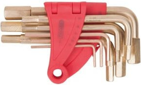 KS Tools BRONZEplus Innensechskant-Winkelstiftschlüssel-Satz Zoll, 10-teilig, Aluminium-Bronze, Gold - Bild 1
