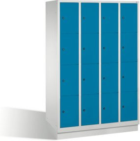 C+P Fächerschrank Classic auf Sockel mit 16 Fächern, Front Lichtblau, Korpus Lichtgrau, H x B x T: 180 x 119 x 50 cm - Bild 1