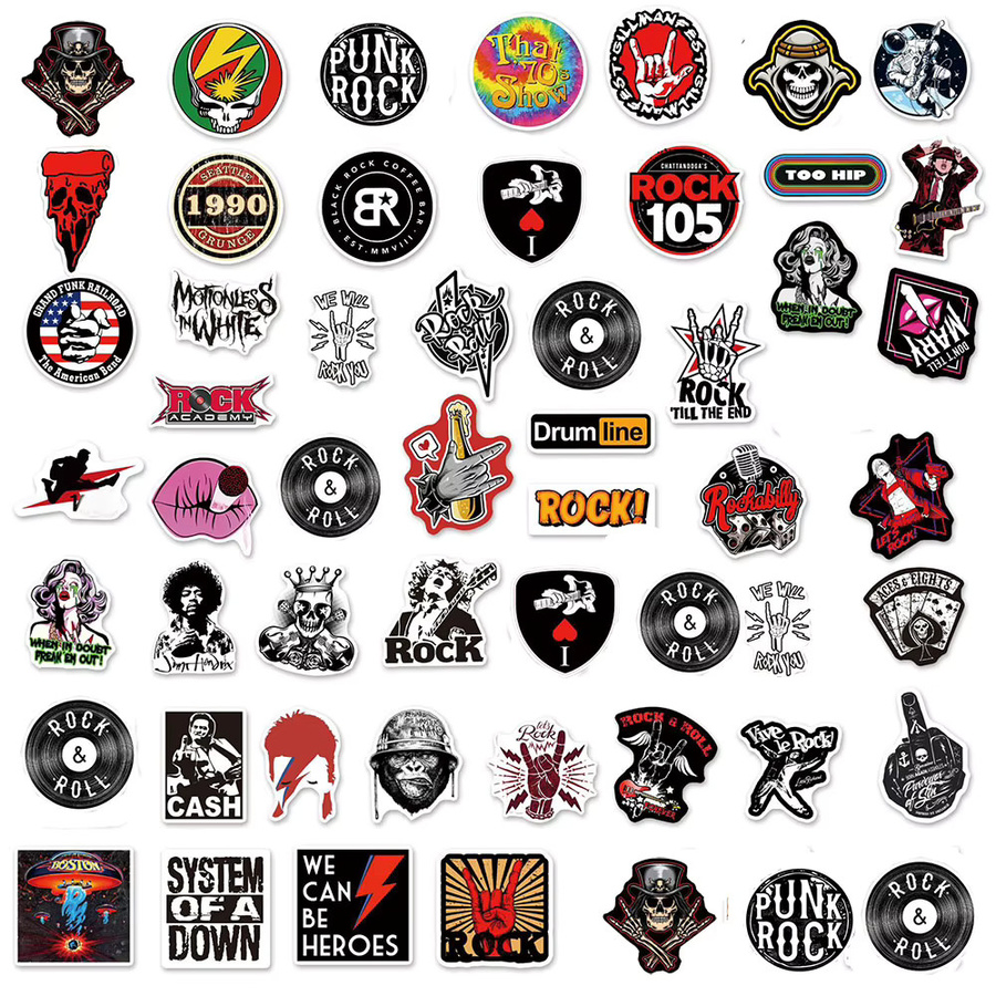 Rspctou Punk Rock Band Aufkleber Set, Mehrfarbig, Musik Sänger Graffiti Sticker für Schreibwaren, Koffer und Telefon - Bild 3
