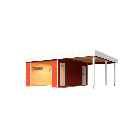 Blockgarage Lasita Maja Bahamas aus Holz in Schwedenrot mit Stufendach, B/T: 820 x 560 cm - Bild 2