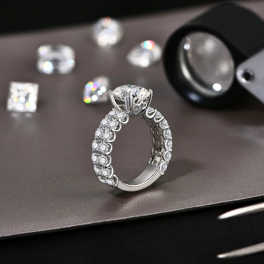 ATTAGEMS Ring, 925 Silber, Moissanite, Damen - Bild 2
