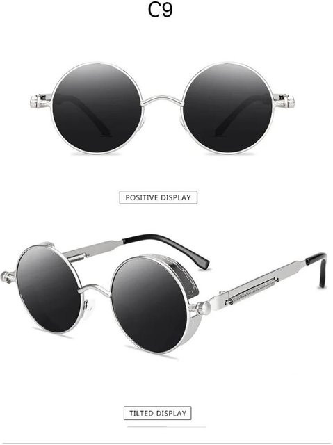 Binchi Outdoor Equipment Sonnenbrille, Rund, Metall, Rot, Schwarz, Herren - Bild 1