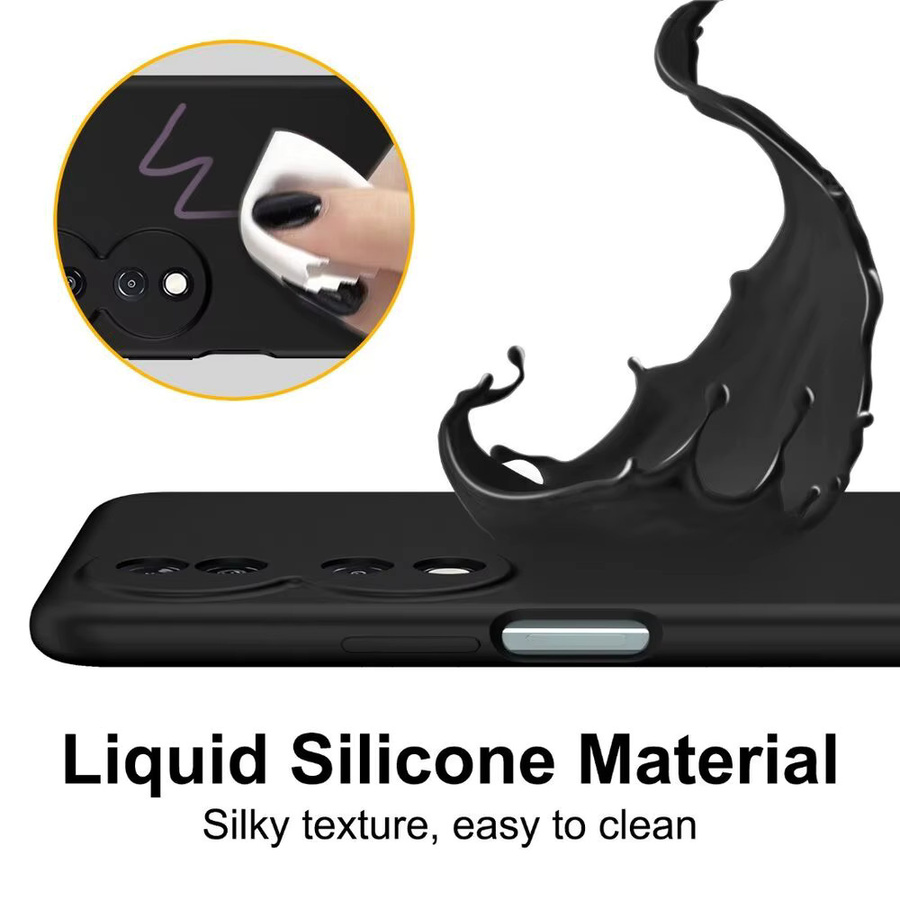 Flexible Flüssigsilikonhülle für Honor X8B, 200 Lite, Magic 7, 6 Pro und 90 Smart in Schwarz - Bild 1